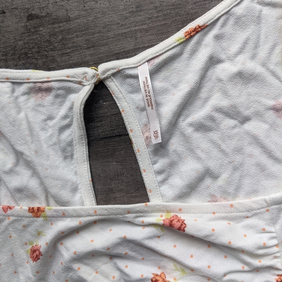 FREE PEOPLE Celia Floral Mini Dress Ivory Combo - Picture 5 of 7